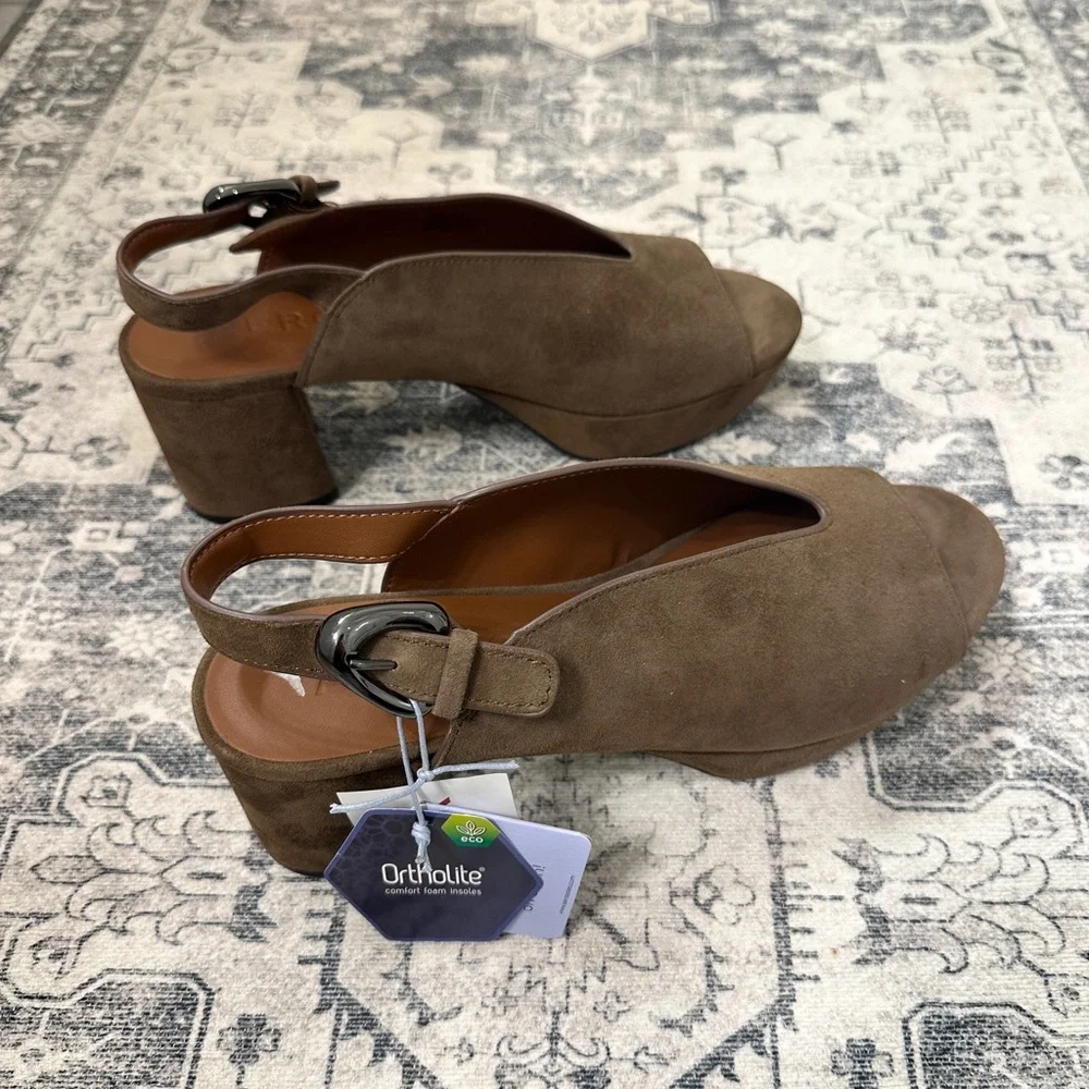 Aerosoles Style Cornelia - Comfortable Women's Platform Sandal In Brown Suede - Picture 4 of 8